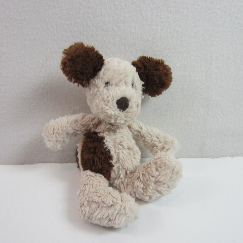 Jellycat Squiggle Puppy Dog Plush Tan With Brown Ears Lovey Stuffed Animal